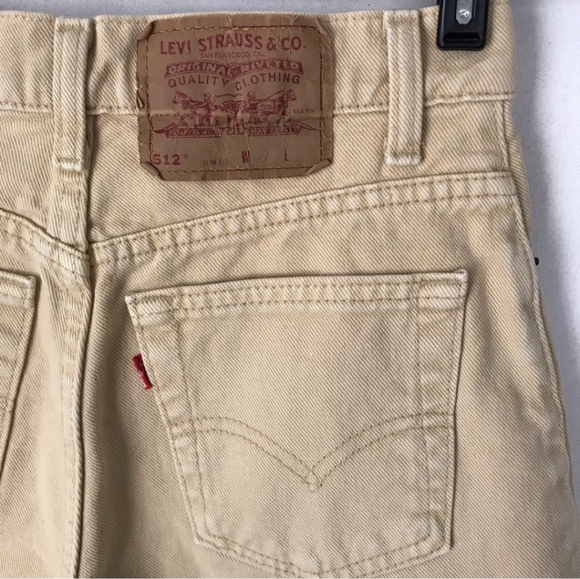 Levi's High Waisted Tan Denim Shorts 100% Cotton - Picture 7 of 8